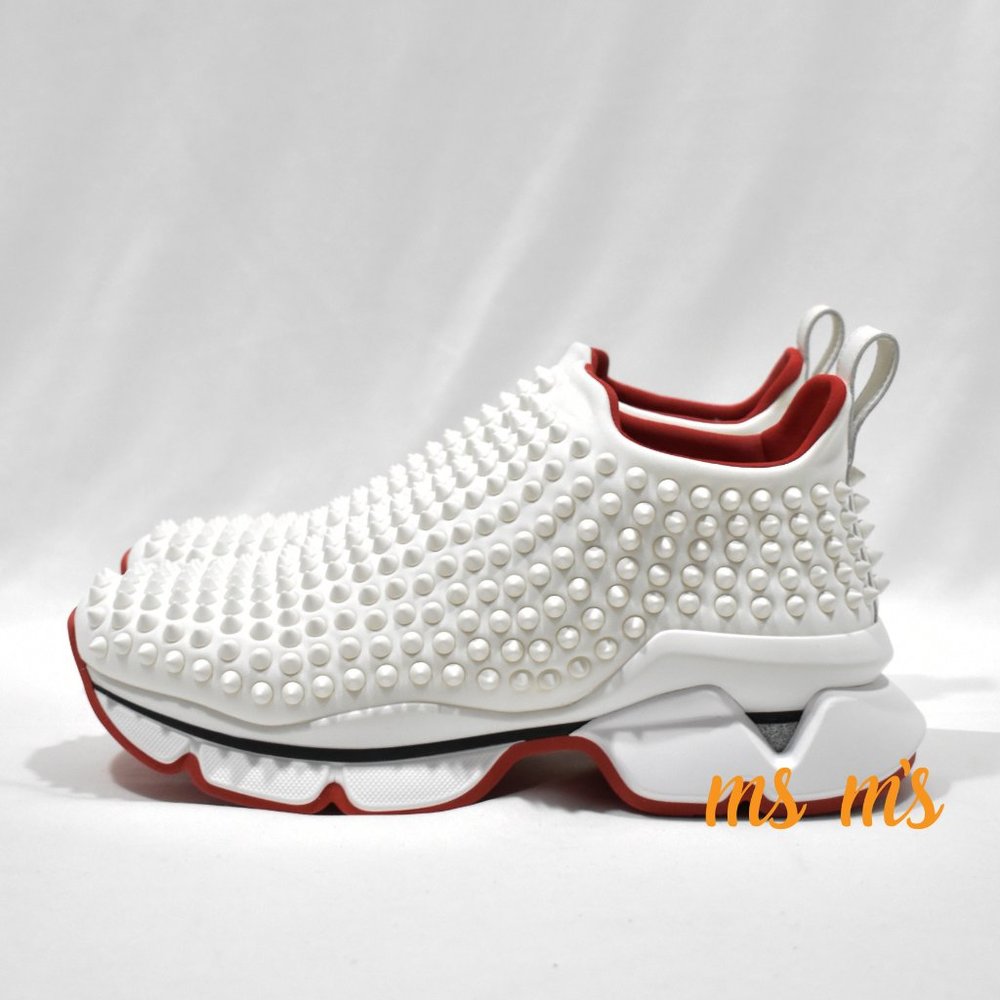 NIB CHRISTIAN LOUBOUTIN SPIKE DONNA FLAT sneaker - Picture 2 of 8